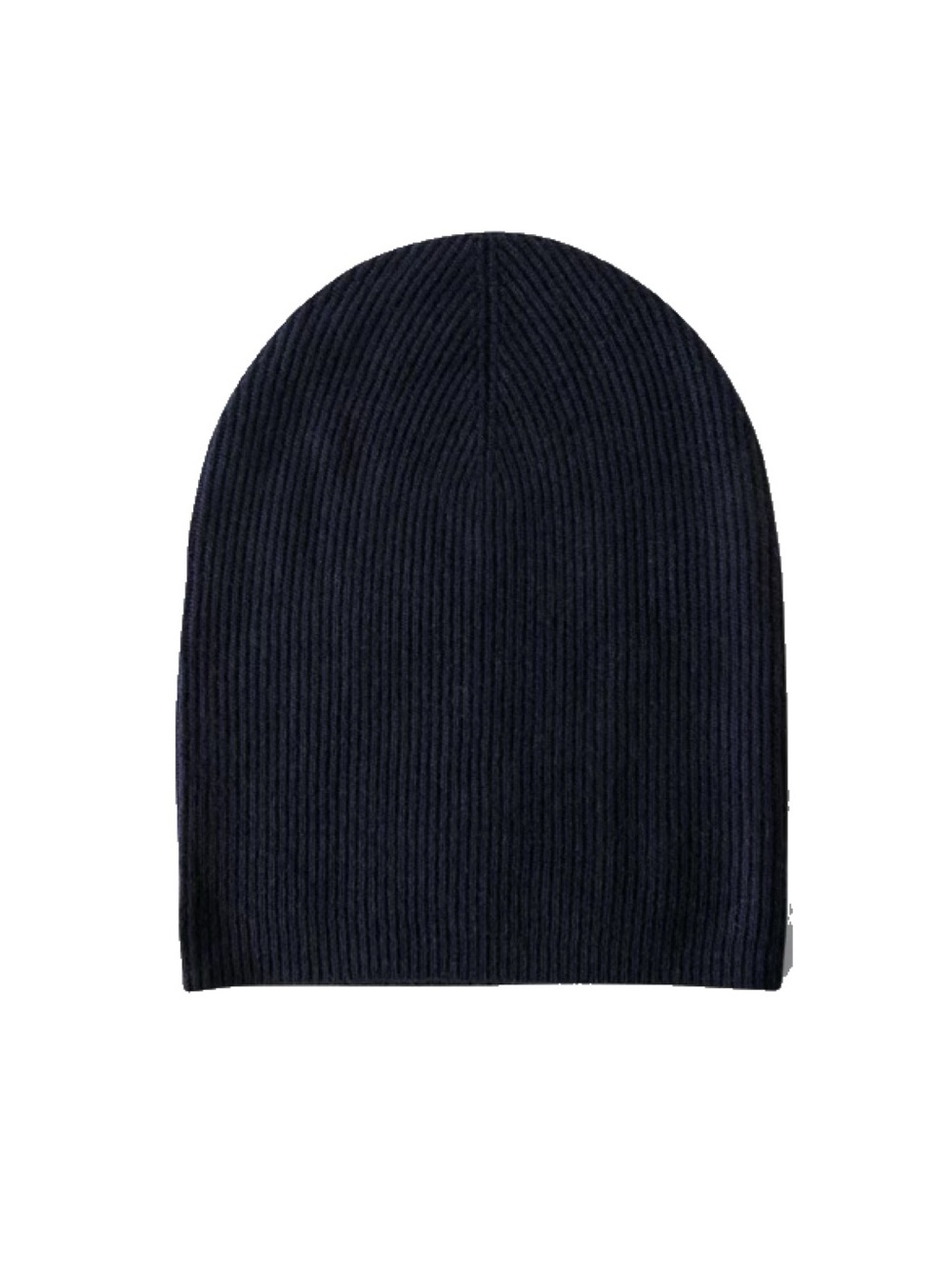 Babaton Navy Cashmere Ribbed Knit Beanie